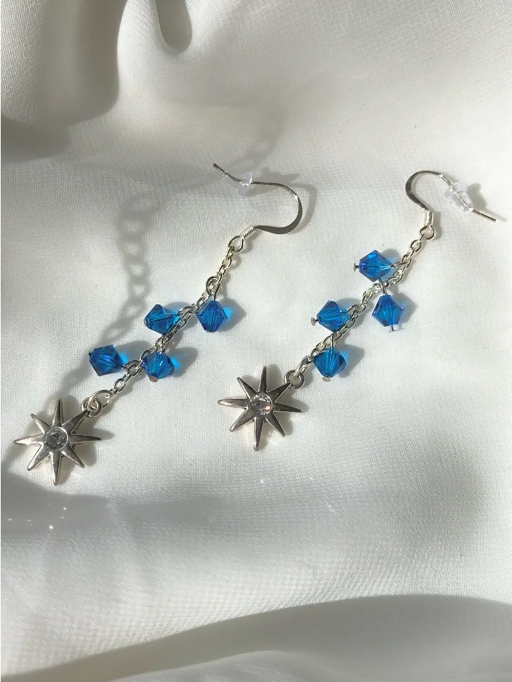 Crystal Star/Snowflake Earrings - Picture 1 of 4